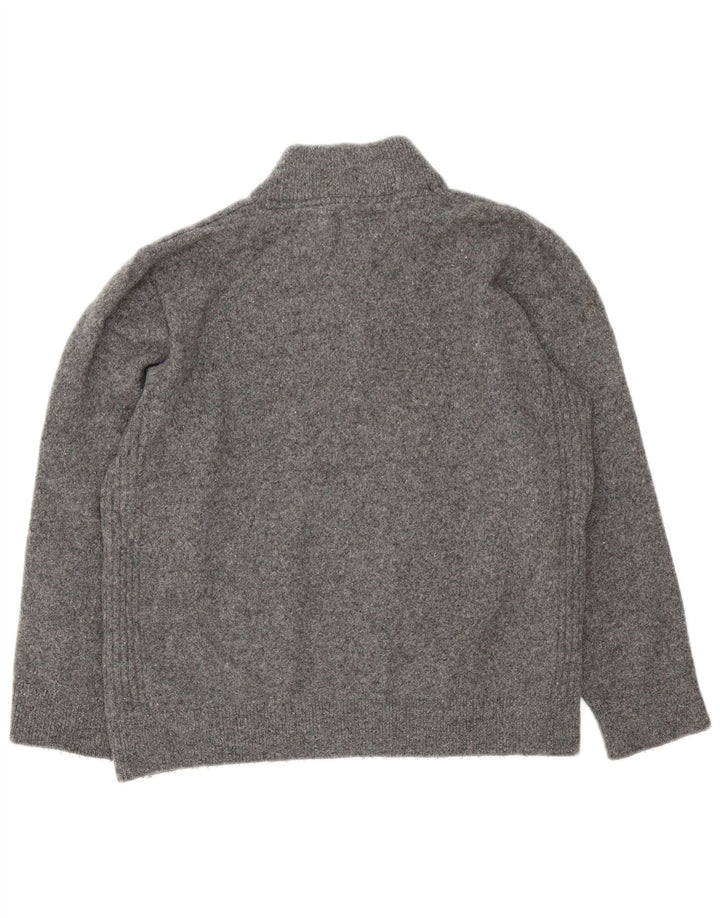 Suéter feminino Barbour com zíper e gola redonda Reino Unido 16 grande lã cinza