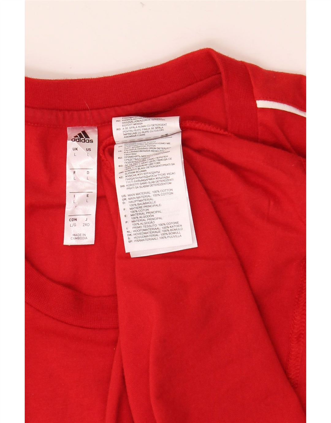 ADIDAS Mens Italia Graphic T-Shirt Top Grande Algodão Vermelho