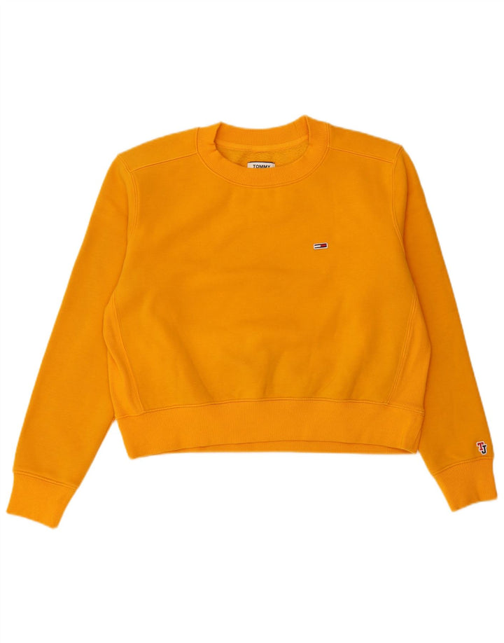 Suéter cropped feminino TOMMY HILFIGER Reino Unido 14 algodão amarelo médio