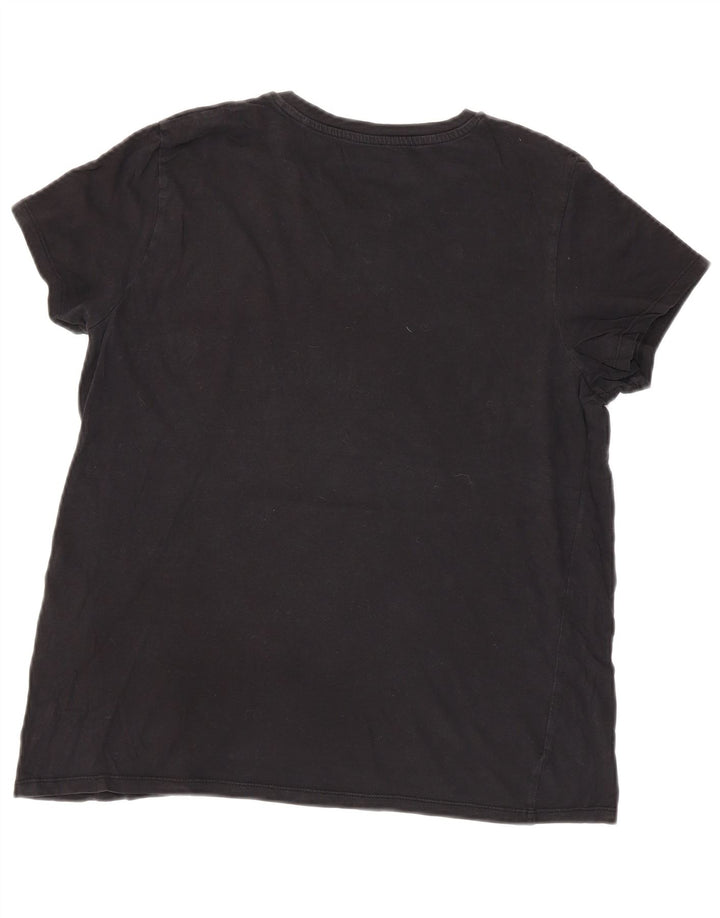Camiseta feminina gráfica LEVI'S UK 16 grande algodão preto
