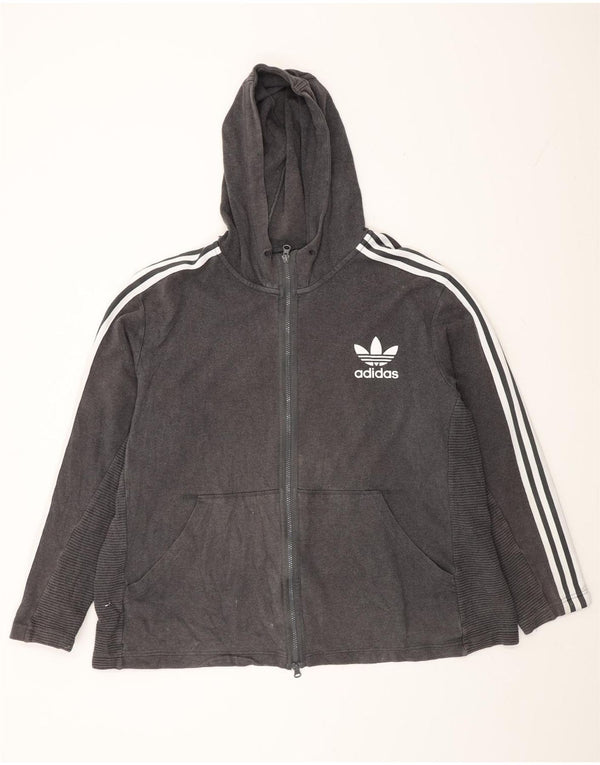 Adidas masculino zip moletom com capuz 2XL algodão cinza