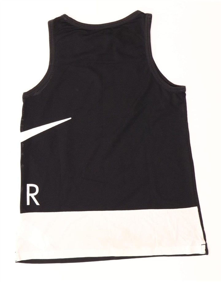 NIKE Boys Graphic Vest Top 13-14 Anos XL Preto Colourblock Algodão