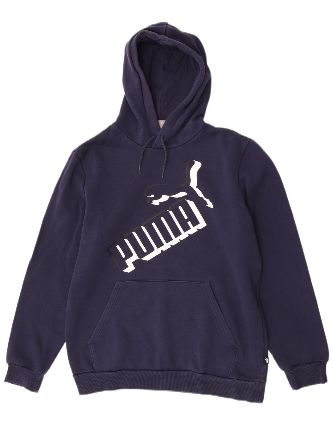 Puma masculino gráfico moletom com capuz médio algodão azul marinho