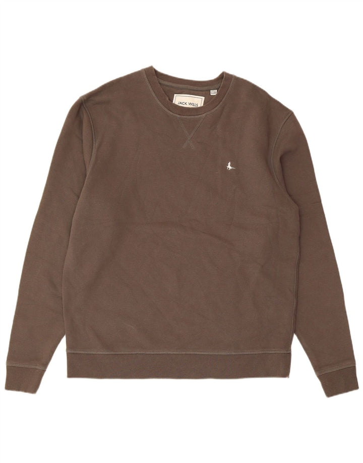 JACK WILLS moletom masculino jumper médio algodão marrom