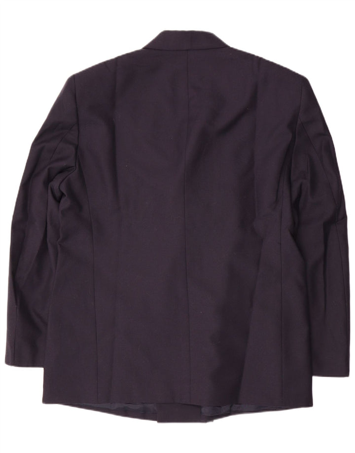 Jaqueta blazer masculina vintage com peito duplo IT 58 4XL lã virgem azul marinho