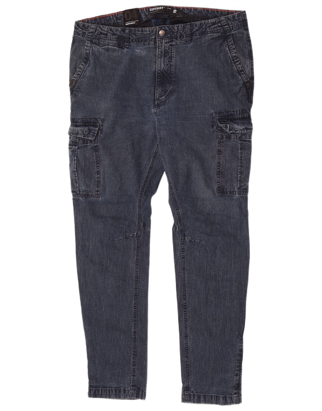 Superdry Mens Cargo Slim Jeans W36 L32 Azul Algodão
