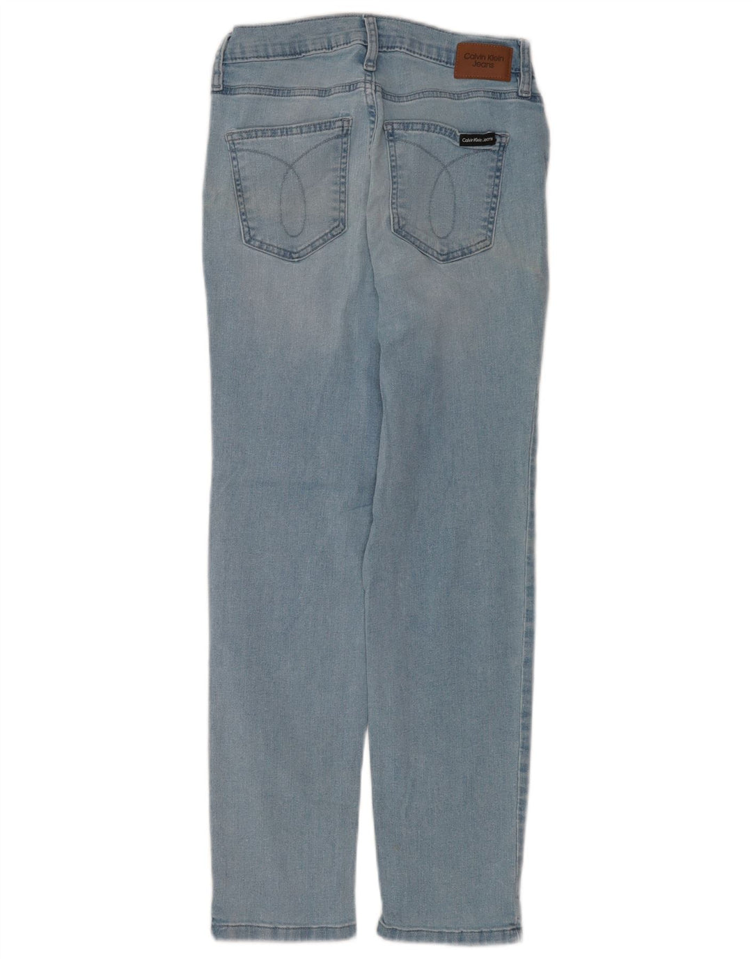 Calça jeans reta feminina Calvin Klein W25 L25 algodão azul