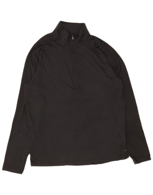 Under Armour Mens Zip Neck Top Manga Longa XL Preto Poliéster