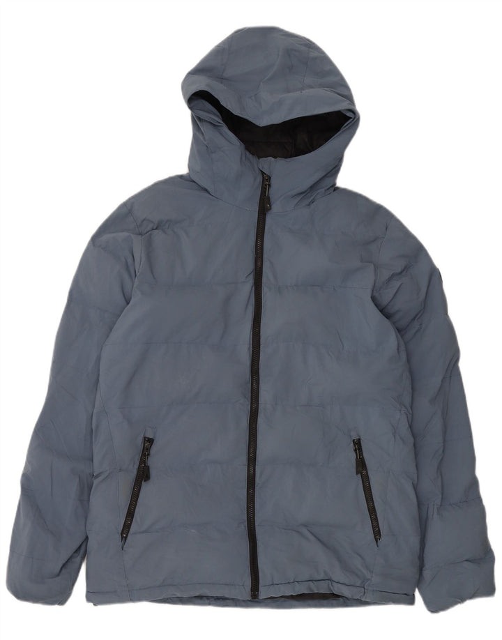 Jaqueta acolchoada com capuz masculina Musto UK 38 poliéster azul médio