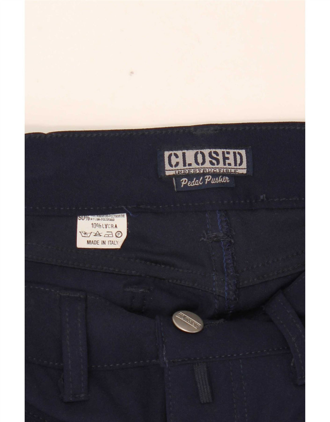 Calça Casual Slim Masculina Fechada W30 L30 Poliamida Azul Marinho