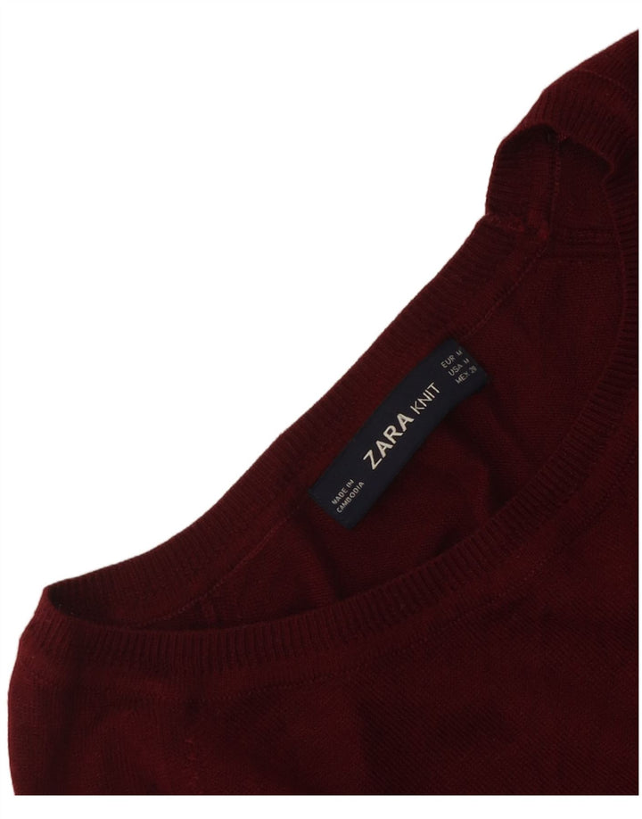 Suéter feminino Zara com gola canoa Reino Unido 14 médio marrom