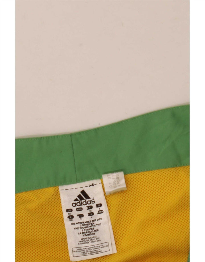 Shorts de natação masculinos Adidas Graphic médio amarelo colorblock poliéster
