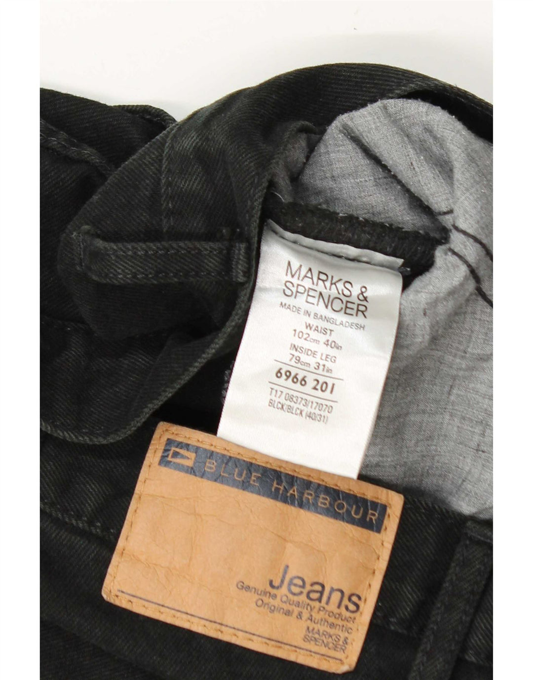 Jeans retos masculinos Marks & Spencer W40 L24 algodão cinza