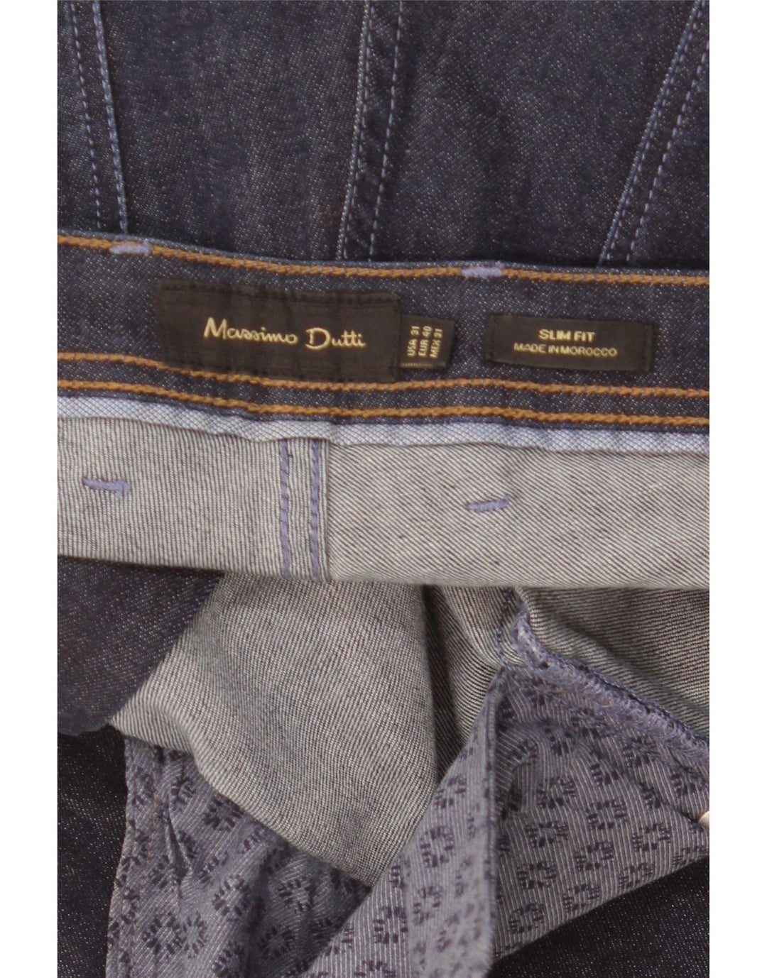Jeans Slim Masculino Massimo Dutti EU 40 Médio W31 L30 Azul Marinho