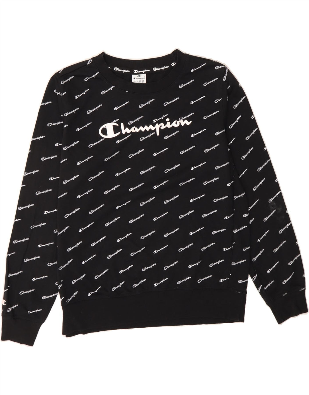 CHAMPION Womens Graphic Sweatshirt Jumper UK 20 2XL Black Cotton Vintage Champion and Second-Hand Champion from Messina Hembry 