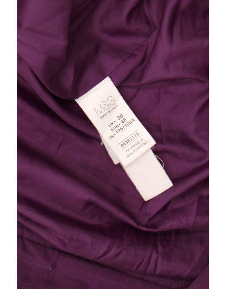 Jaqueta parka feminina com capuz Marks & Spencer Reino Unido 20 2XL poliéster roxo