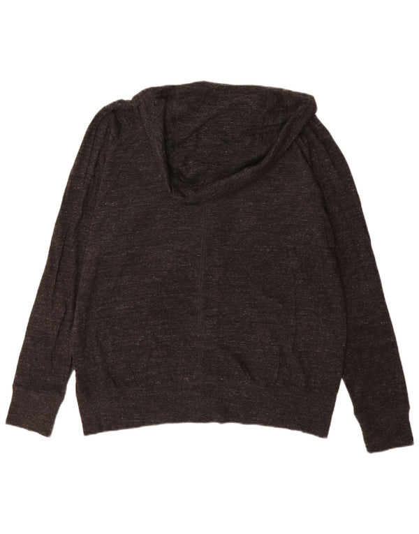 Suéter Nike feminino com capuz e zíper UK 18 XL cinza manchado de algodão