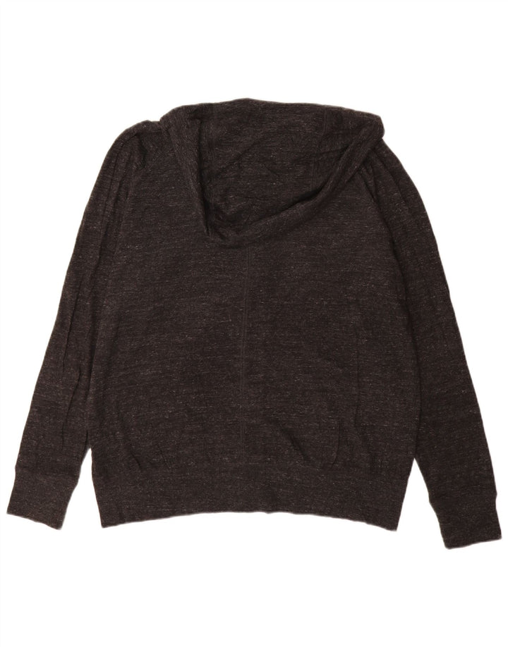 Suéter Nike feminino com capuz e zíper UK 18 XL cinza manchado de algodão