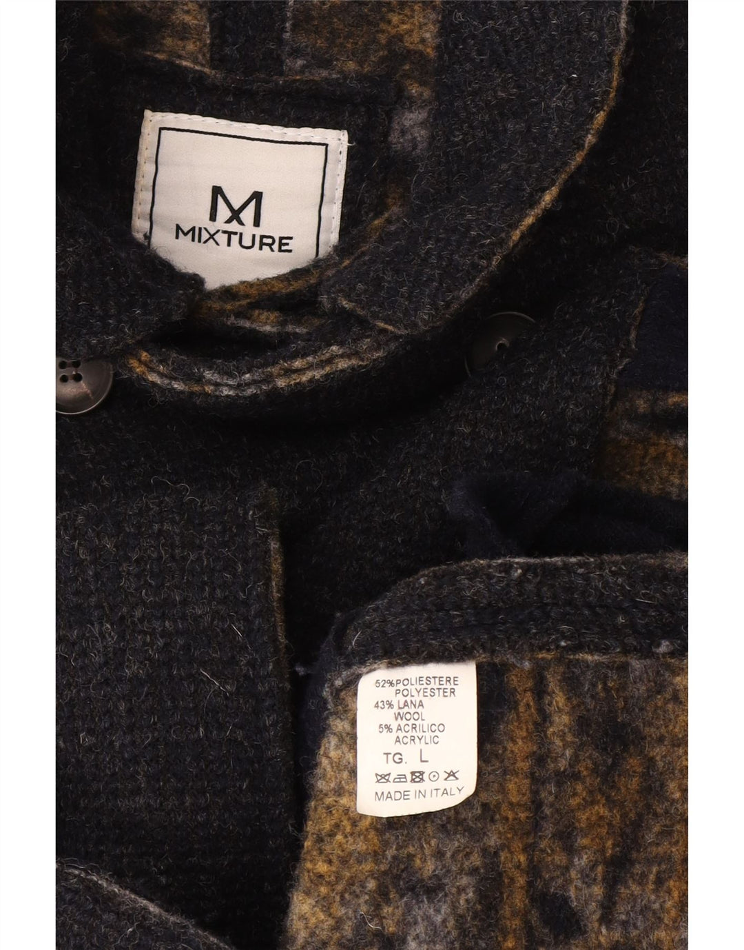 Mixture Mens Pea Coat UK 40 Grande Poliéster Azul Marinho