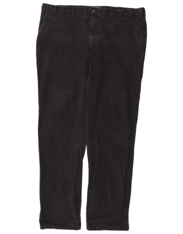 Calça chino masculina reta regular Marks & Spencer W42 L33 azul marinho
