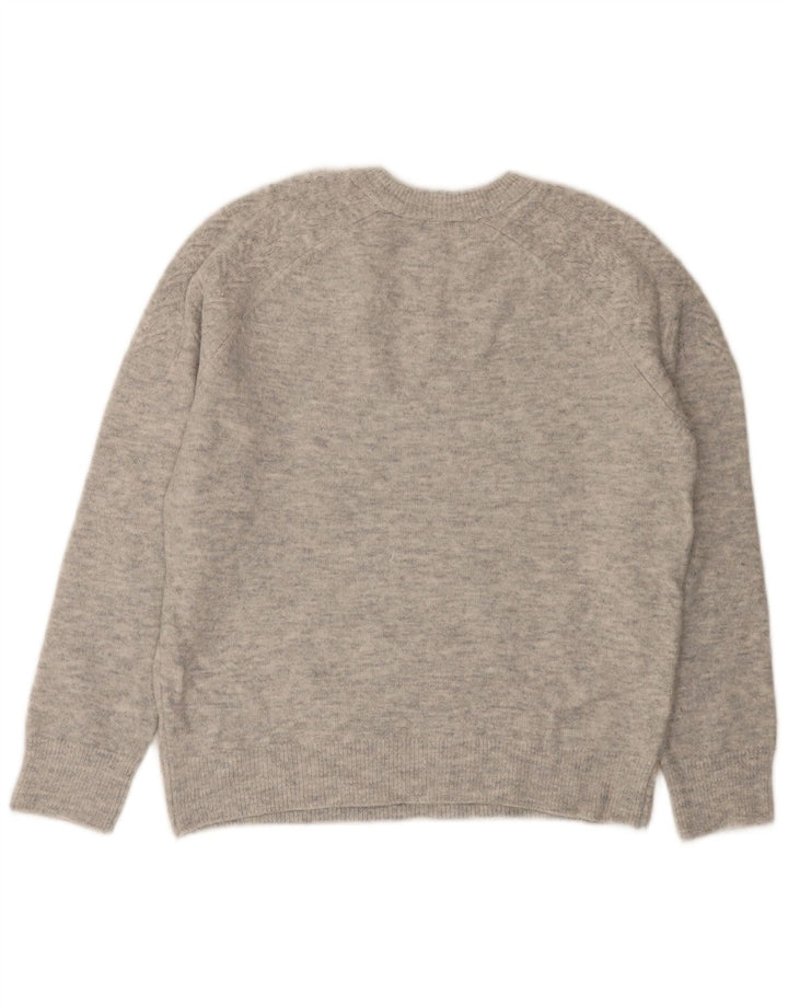 Suéter feminino Marks & Spencer com gola redonda Reino Unido 14 cinza médio manchado