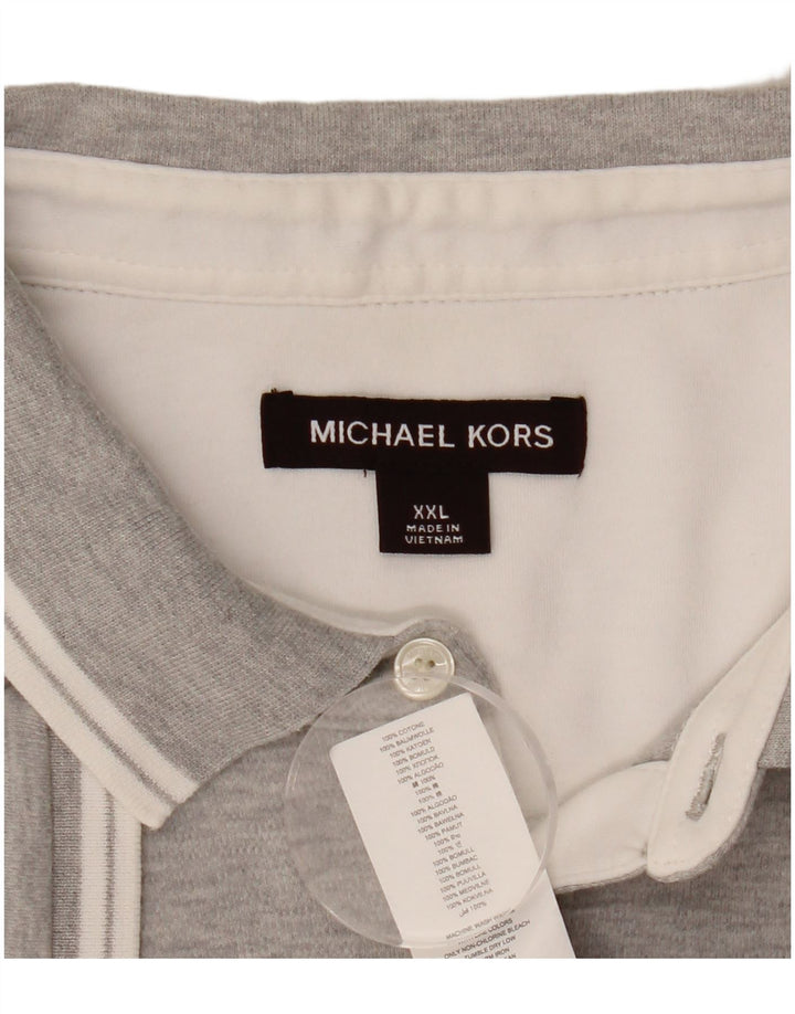 Camisa polo masculina Michael Kors 2XL algodão cinza
