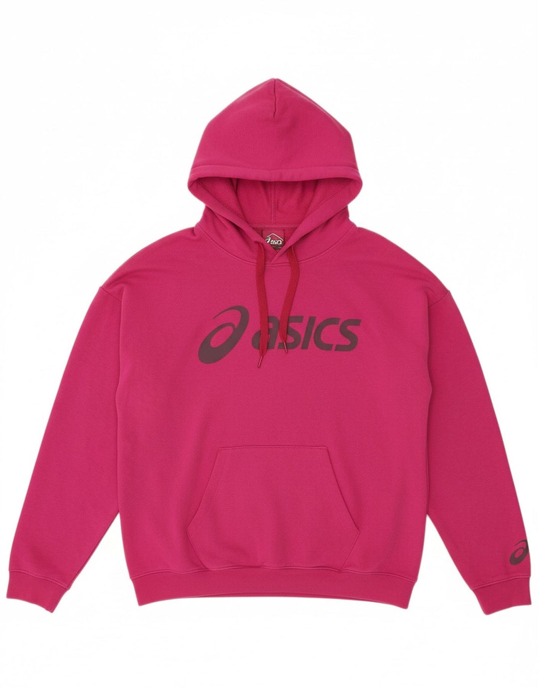 ASICS feminino gráfico moletom com capuz UK 16 grande algodão rosa
