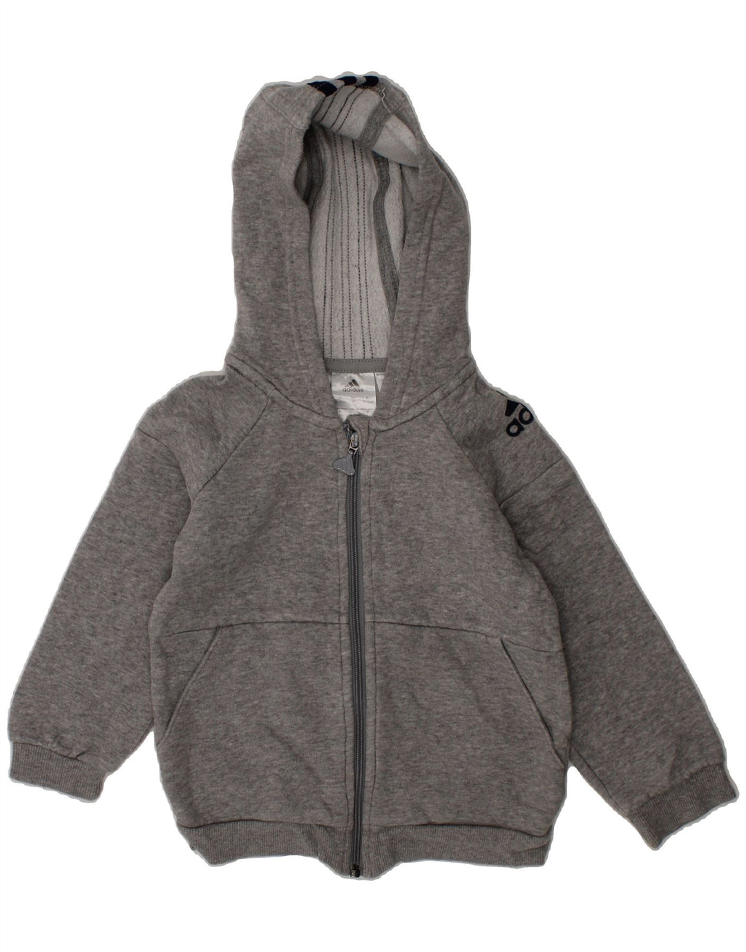 ADIDAS Baby Boys Graphic Zip Hoodie Sweater 18-24 Months Grey Cotton Vintage Adidas and Second-Hand Adidas from Messina Hembry 