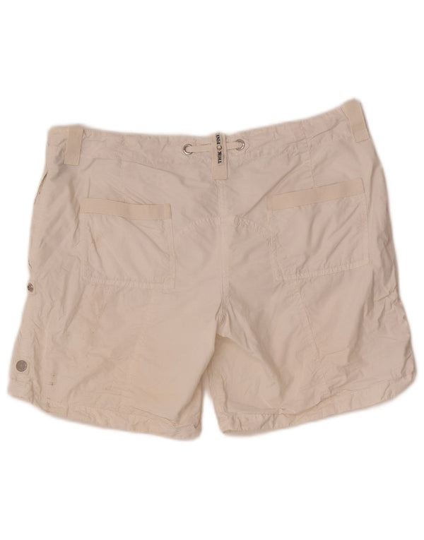 Shorts cargo feminino Think Pink W30 algodão branco médio