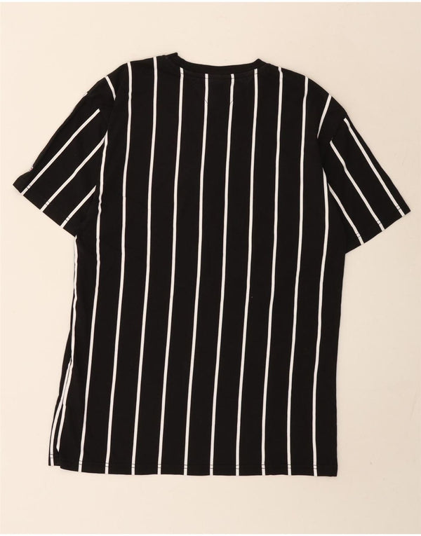 Tommy Hilfiger Camiseta masculina Denizen com estampa gráfica pequena de algodão listrado preto