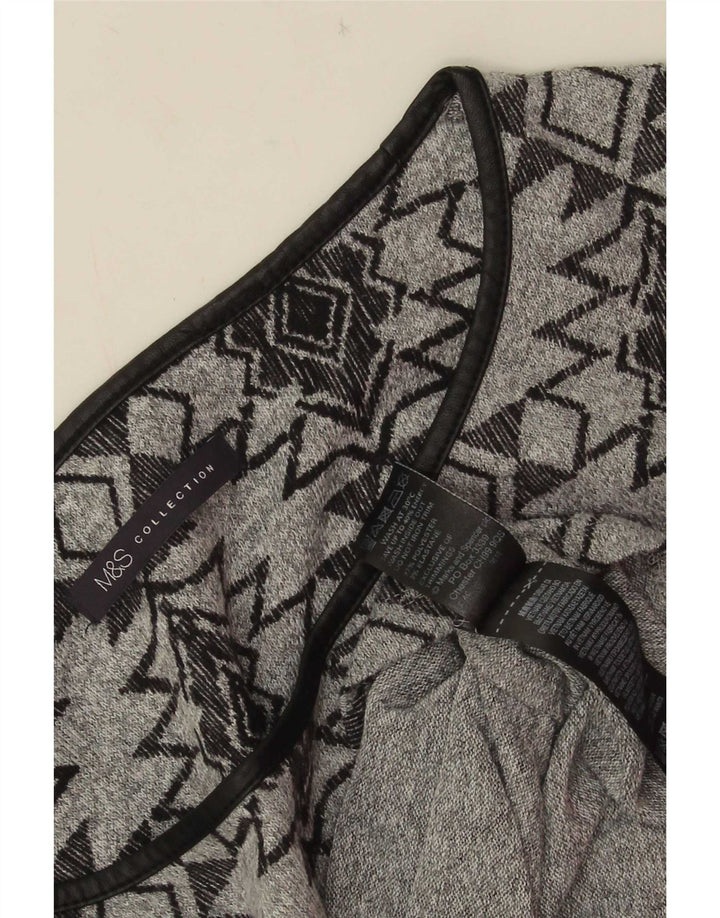 Vestido túnica feminino Marks & Spencer manga 3/4 Reino Unido 12 cinza médio geométrico