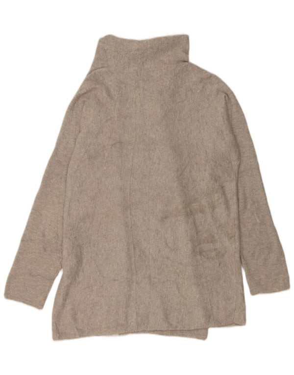 Suéter cardigã feminino Eddie Bauer com palangre aberto Reino Unido 16 algodão cinza grande