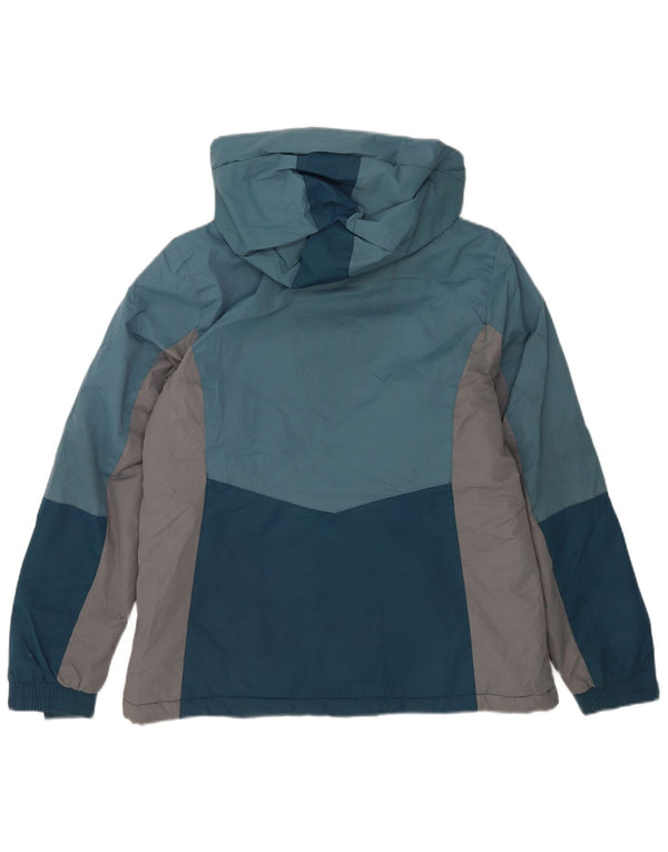 Jaqueta de esqui feminina com capuz Mountain Warehouse UK 14 grande bloco colorido azul