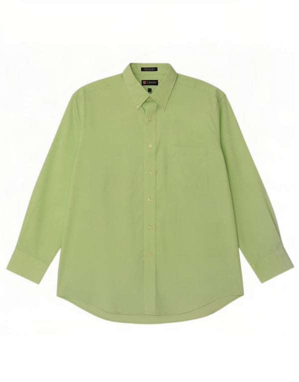 Camisa masculina Chaps Regular Fit tamanho 16 1/2 grande algodão verde