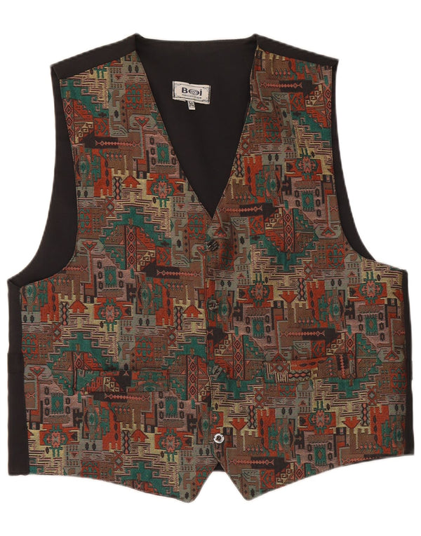 Colete Vintage Masculino XL Preto Geométrico