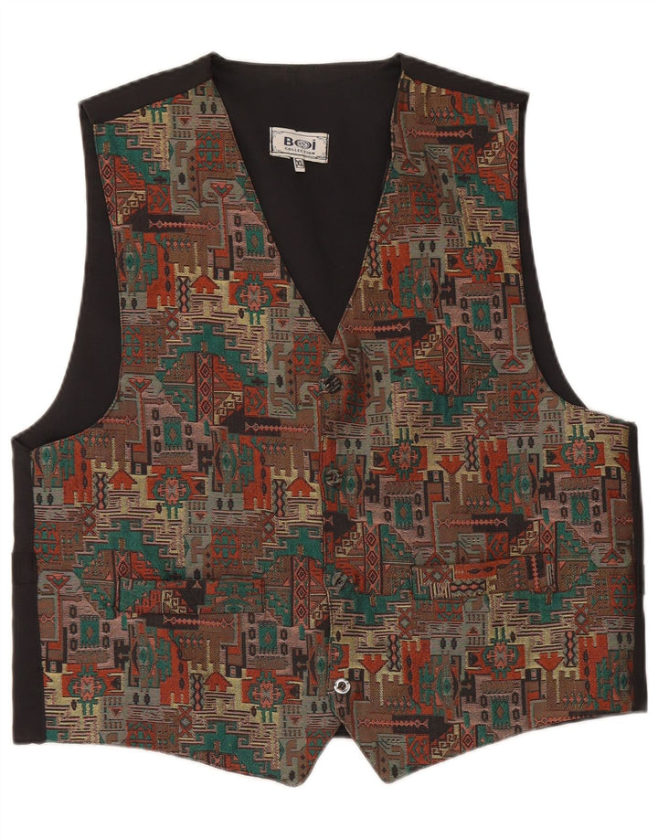 Colete Vintage Masculino XL Preto Geométrico