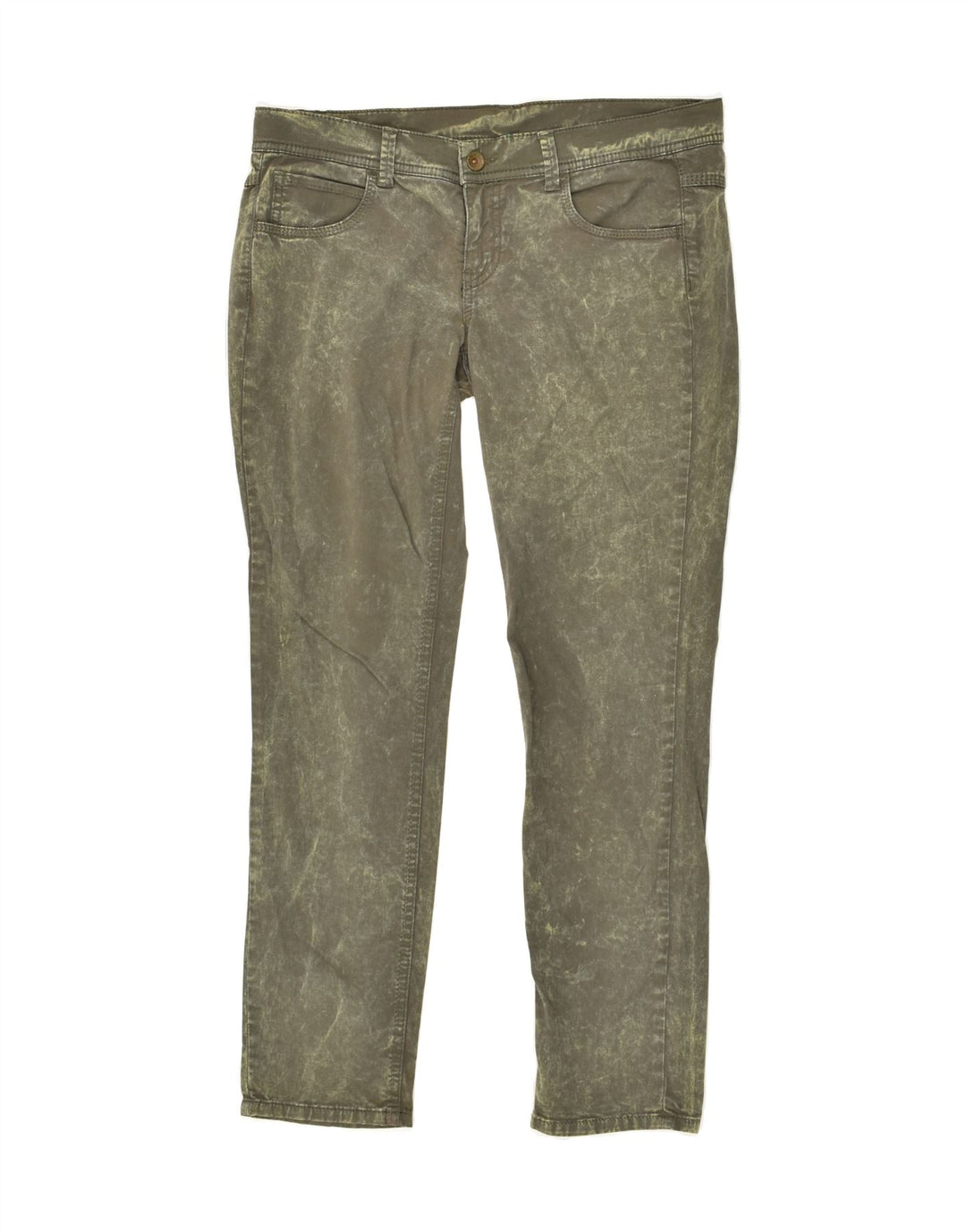 BENETTON Womens Slim Jeans W34 L28 Khaki Tie Dye Cotton Vintage Benetton and Second-Hand Benetton from Messina Hembry 