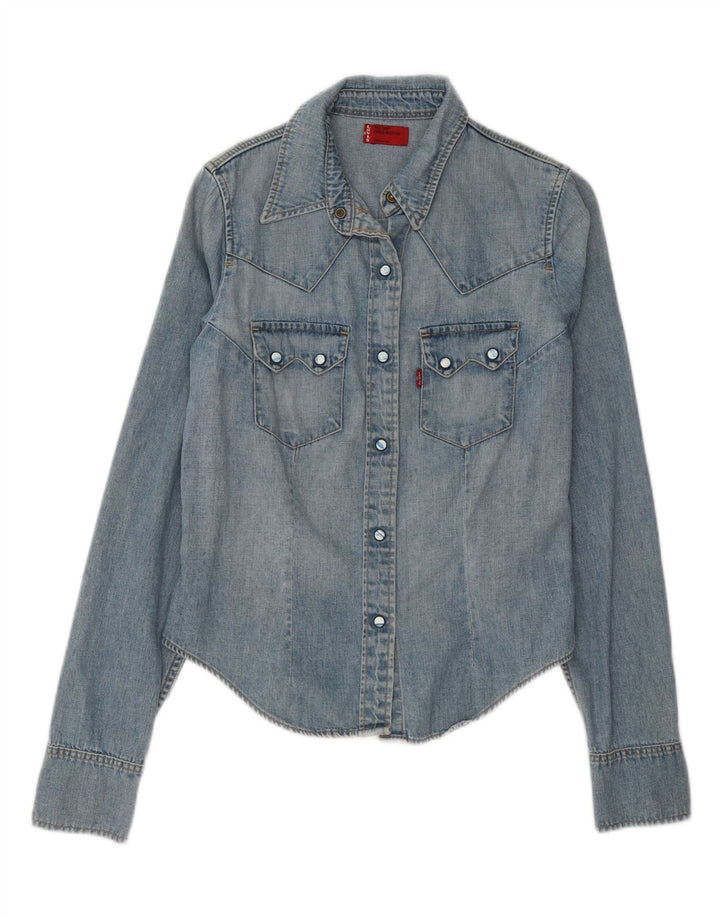LEVI'S Girls Denim Shirt 13-14 Years Medium Blue Cotton Vintage Levi's and Second-Hand Levi's from Messina Hembry 
