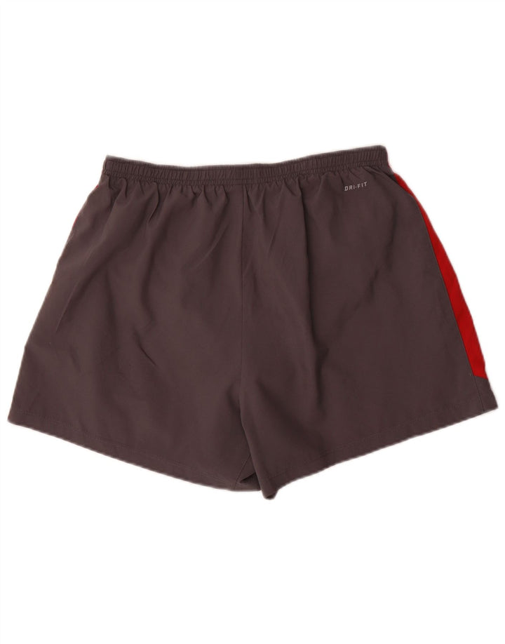 Shorts esportivos masculinos Nike Dri Fit cinza médio colorblock