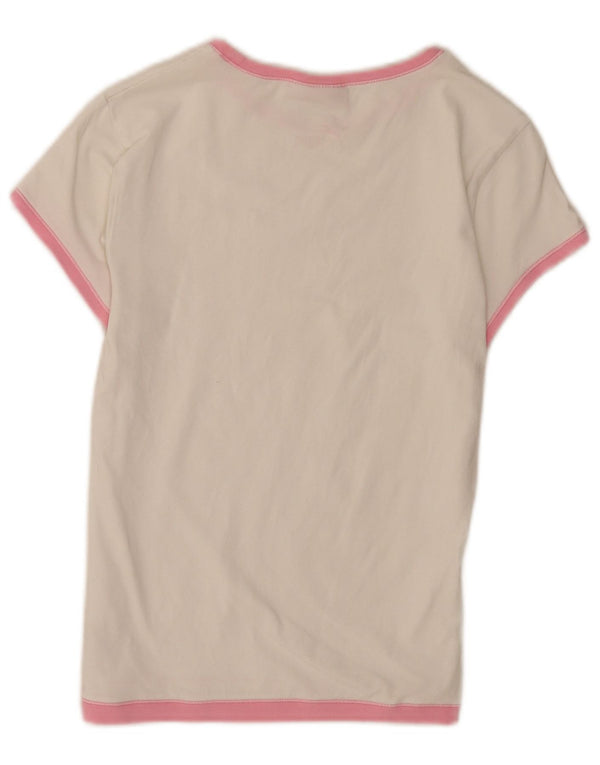 Puma Womens Graphic T-Shirt Top UK 14 Medium White Cotton