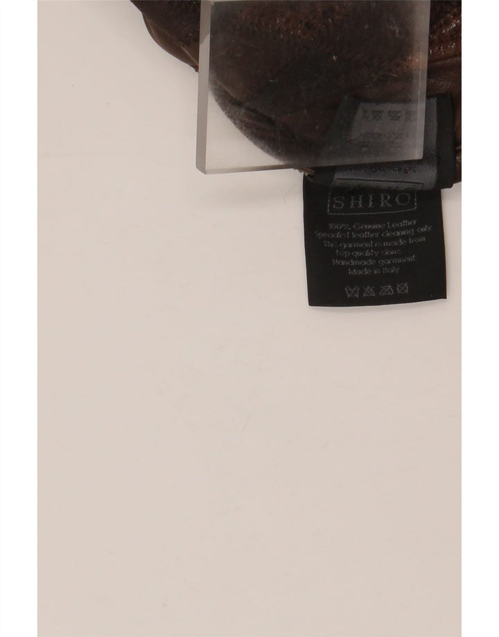 Jaqueta de couro feminina VINTAGE UK 14 marrom médio Argyle/couro diamante