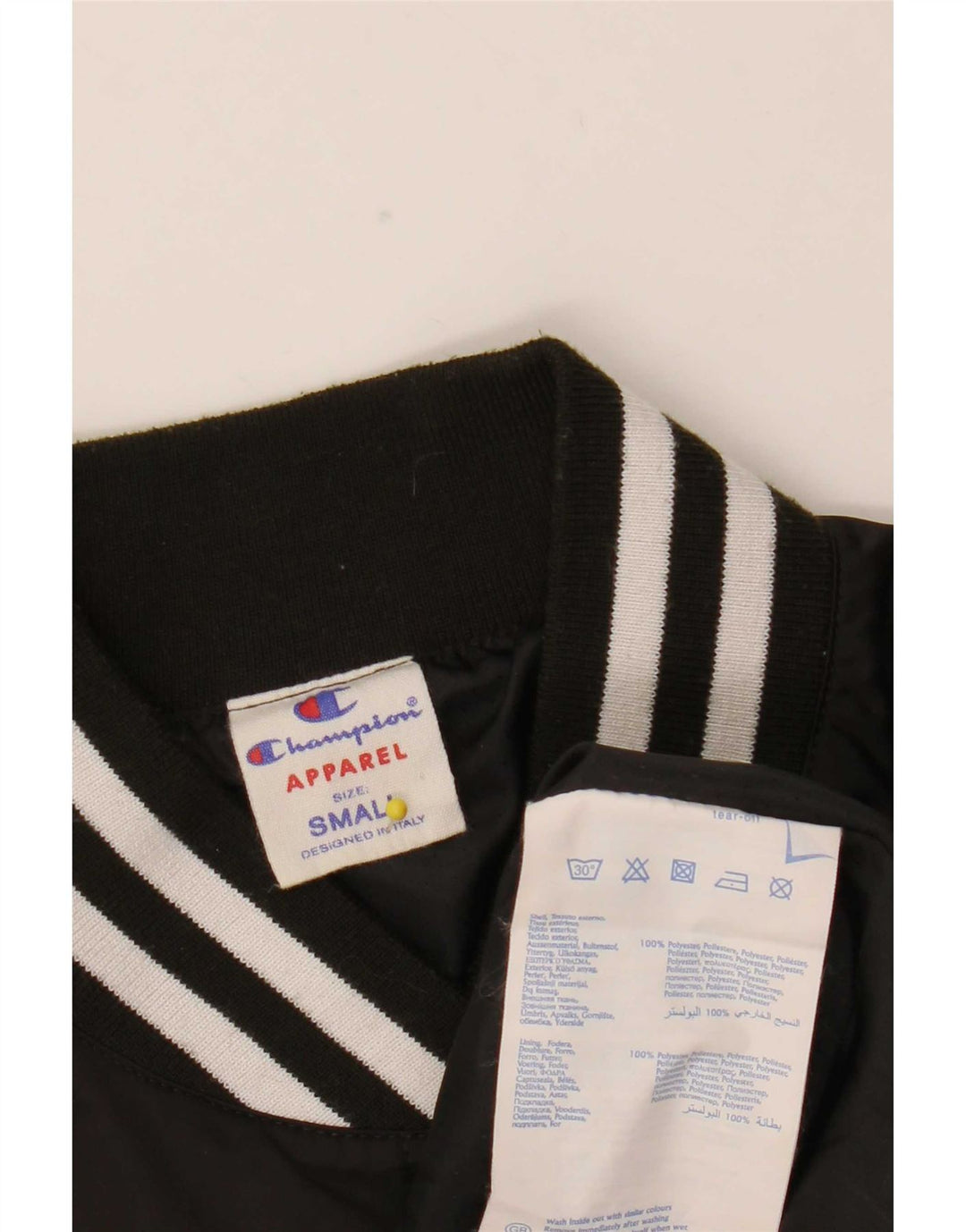 Champion Womens Varsity Jacket UK 10 Pequeno Poliéster Preto