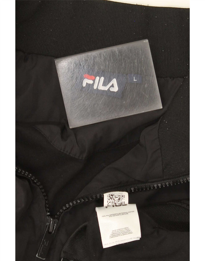 Jaqueta bomber masculina Fila UK 40 grande poliéster colorblock preto