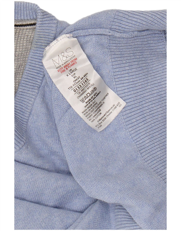 Regata masculina Marks & Spencer com colete XL de algodão azul