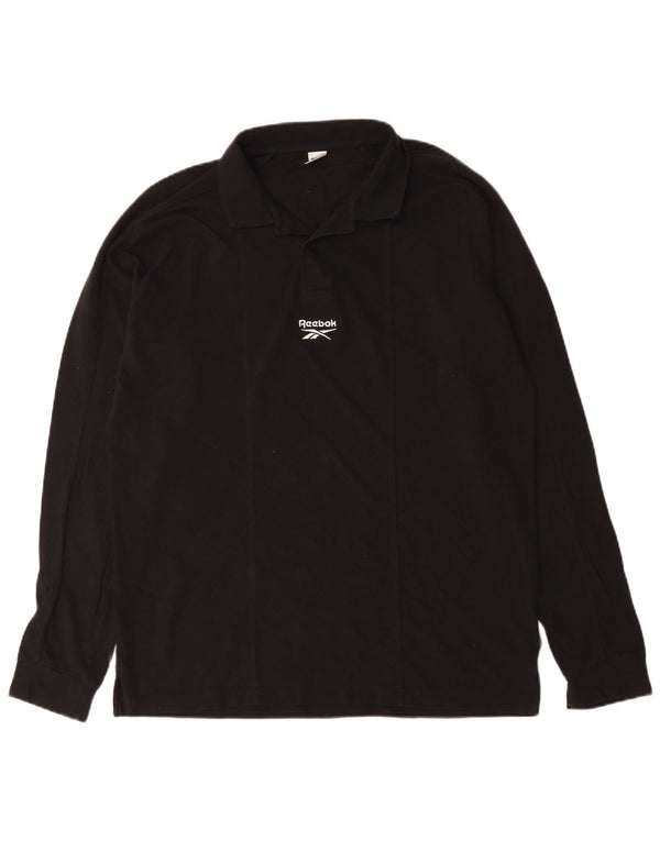 Polo de manga comprida masculino Reebok XL preto algodão