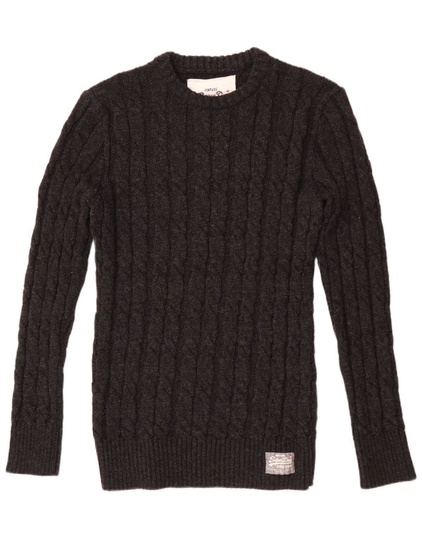 Suéter Superdry masculino com gola redonda XL cinza acrílico