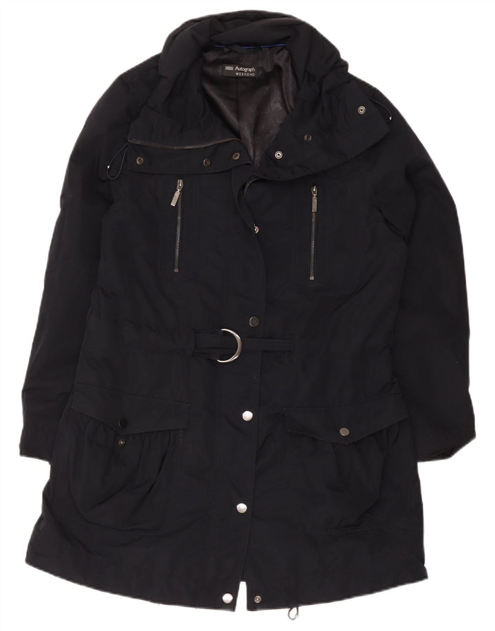 Casaco corta-vento feminino Marks & Spencer Autograph UK 12 médio preto