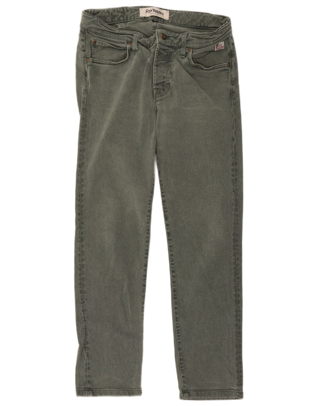 Calça jeans reta masculina Roy Rogers W34 L28 verde Lyocell