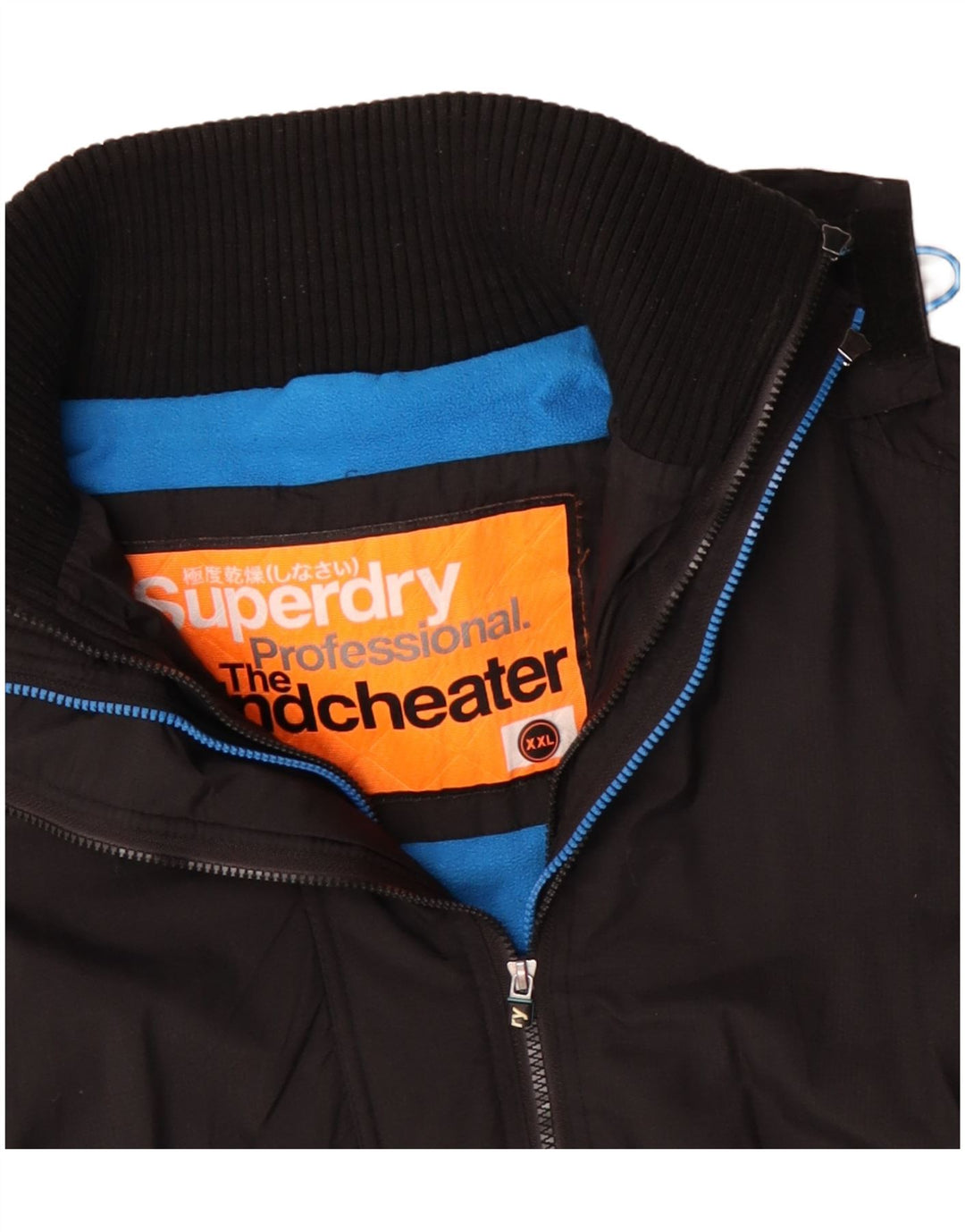 Jaqueta corta-vento masculina Superdry UK 44 2XL poliéster preto
