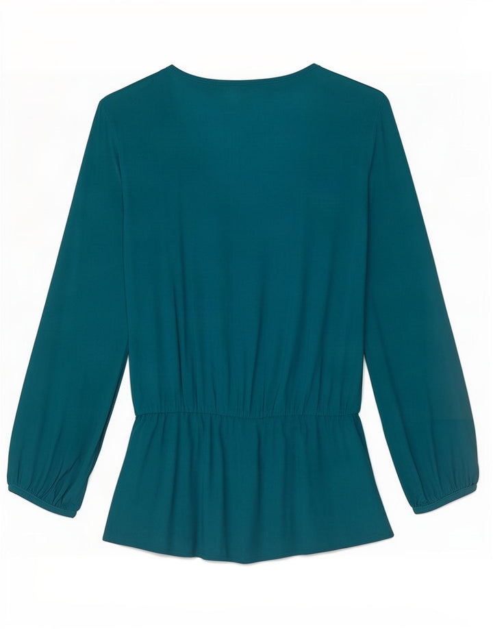 Blusa feminina de manga comprida Benetton UK 10 pequena azul